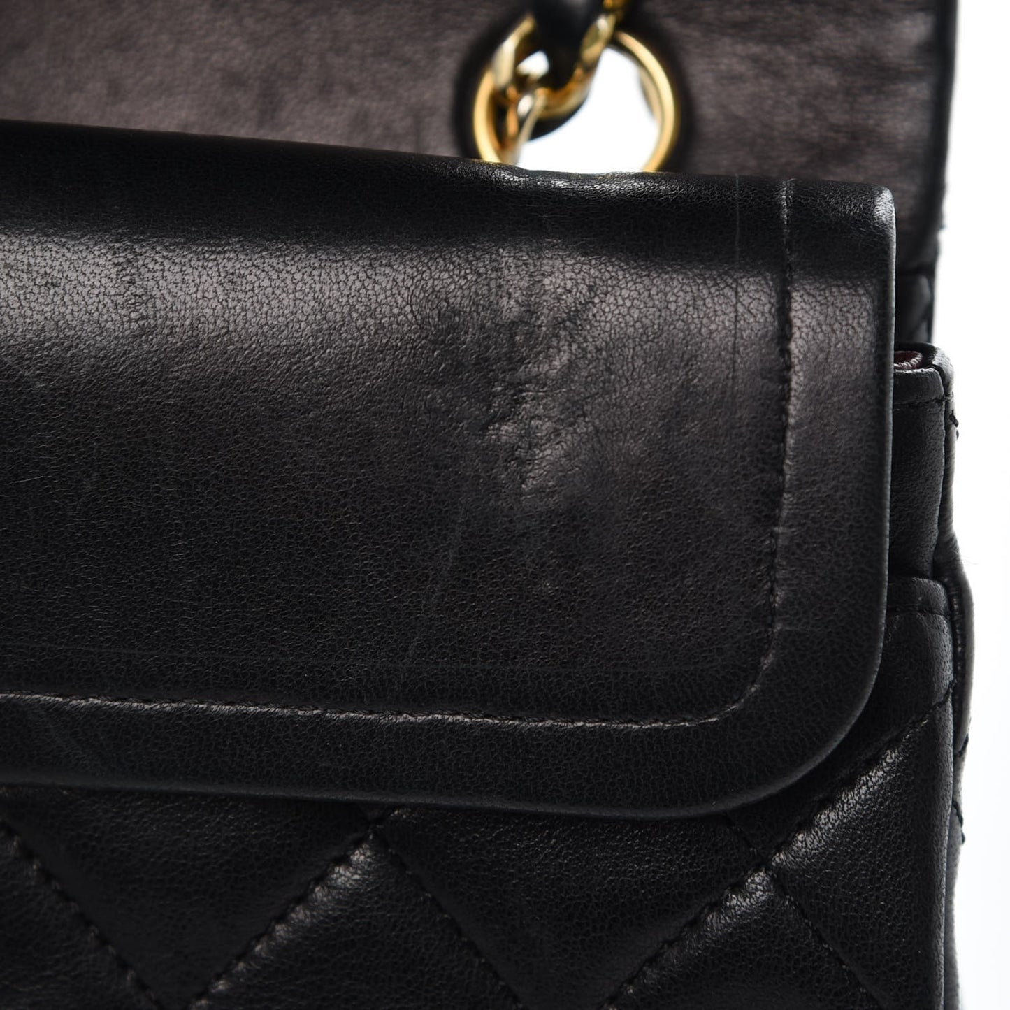 Lambskin Quilted Small Double Flap Black
