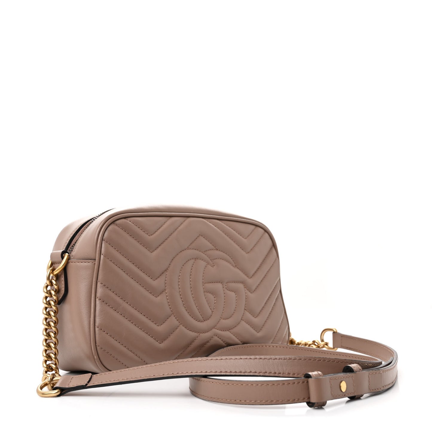 Calfskin Matelasse Small GG Marmont Chain Shoulder Bag Porcelain Rose