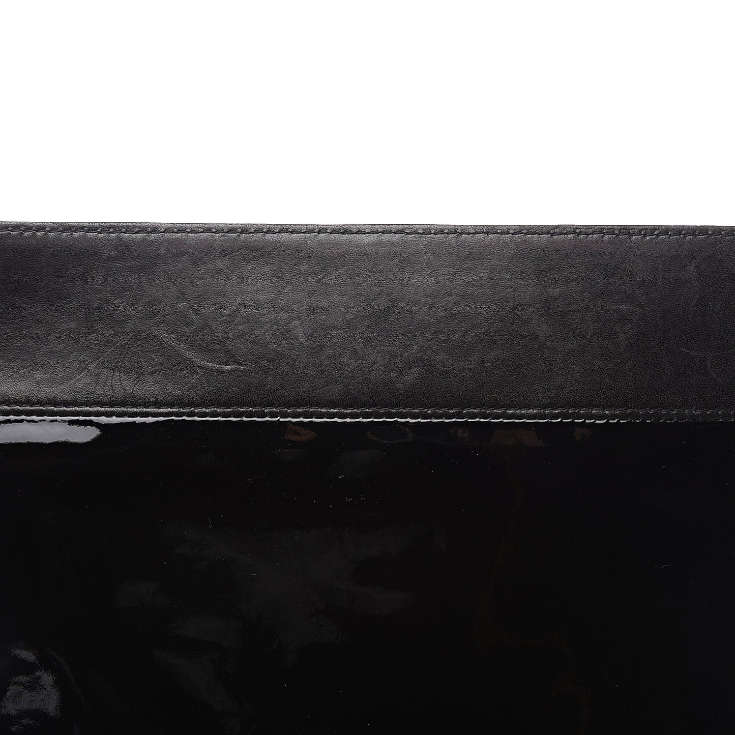Patent Jersey Flap Shoulder Bag Dark Brown