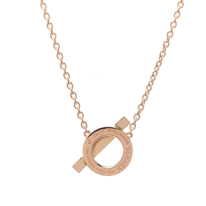 Hermes 18K Rose Gold Diamond Finesse Pendant Necklace 5 of 6