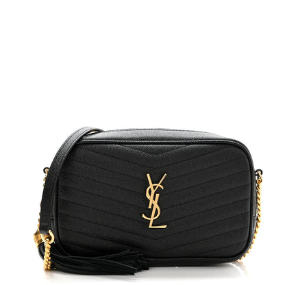 Saint Laurent Grain De Poudre Matelasse Monogram Mini Lou Camera Bag Black 1 of 11