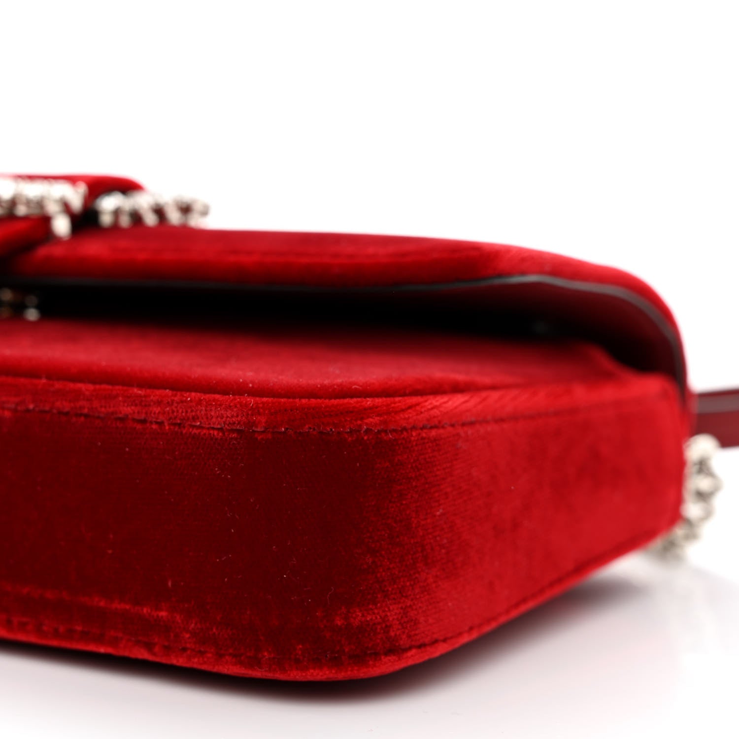 Jimmy Choo Velvet Crystal Cheri Wallet on Chain Royal Red 10 of 10