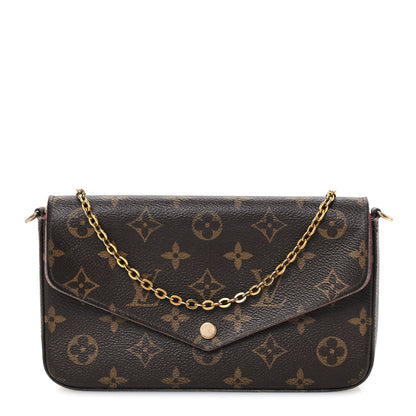 Louis Vuitton Monogram Pochette Felicie Chain Wallet Fuchsia 1 of 12