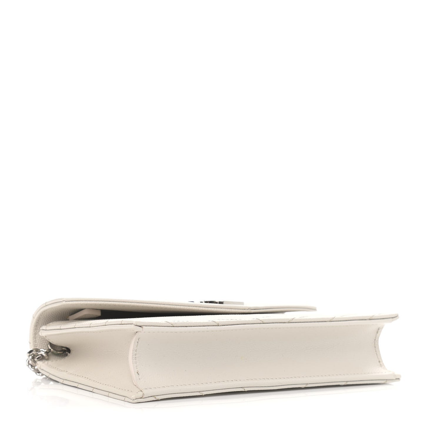 Grain De Poudre Matelasse Chevron Monogram Envelope Chain Wallet Porcellana