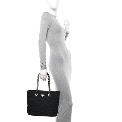 Prada Nylon Tessuto Impuntu Quilted Tote Black 2 of 9