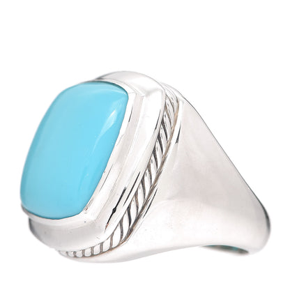 David Yurman Sterling Silver Turquoise 17mm Albion Ring 57 8 3 of 5