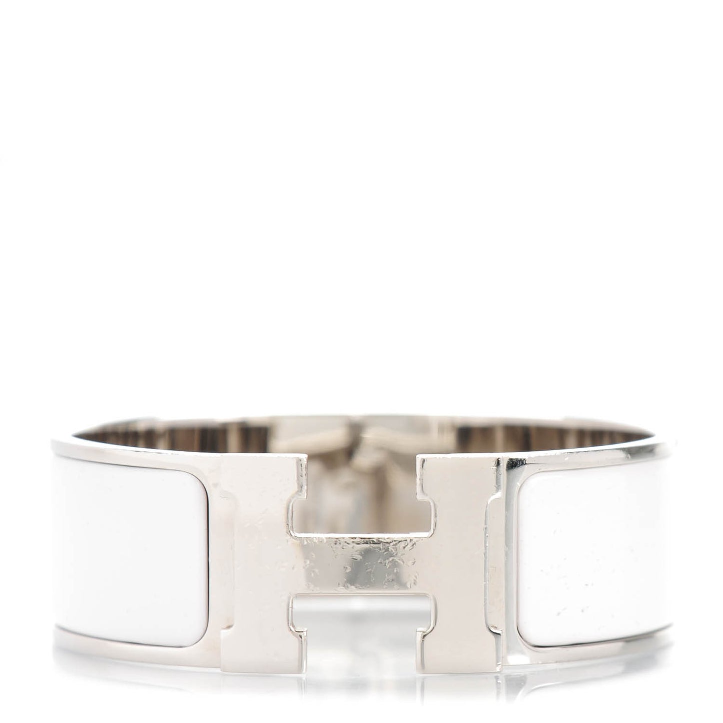 Enamel Wide Clic Clac H Bracelet PM White
