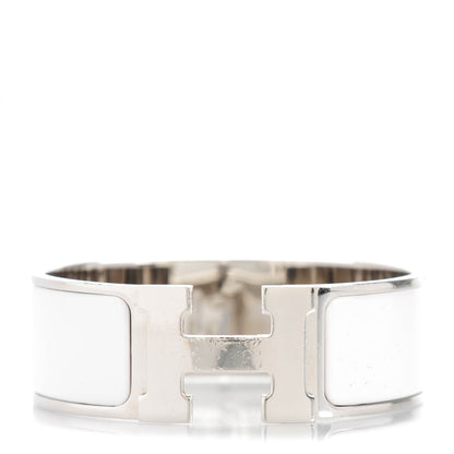Hermes Enamel Wide Clic Clac H Bracelet PM White 1 of 6