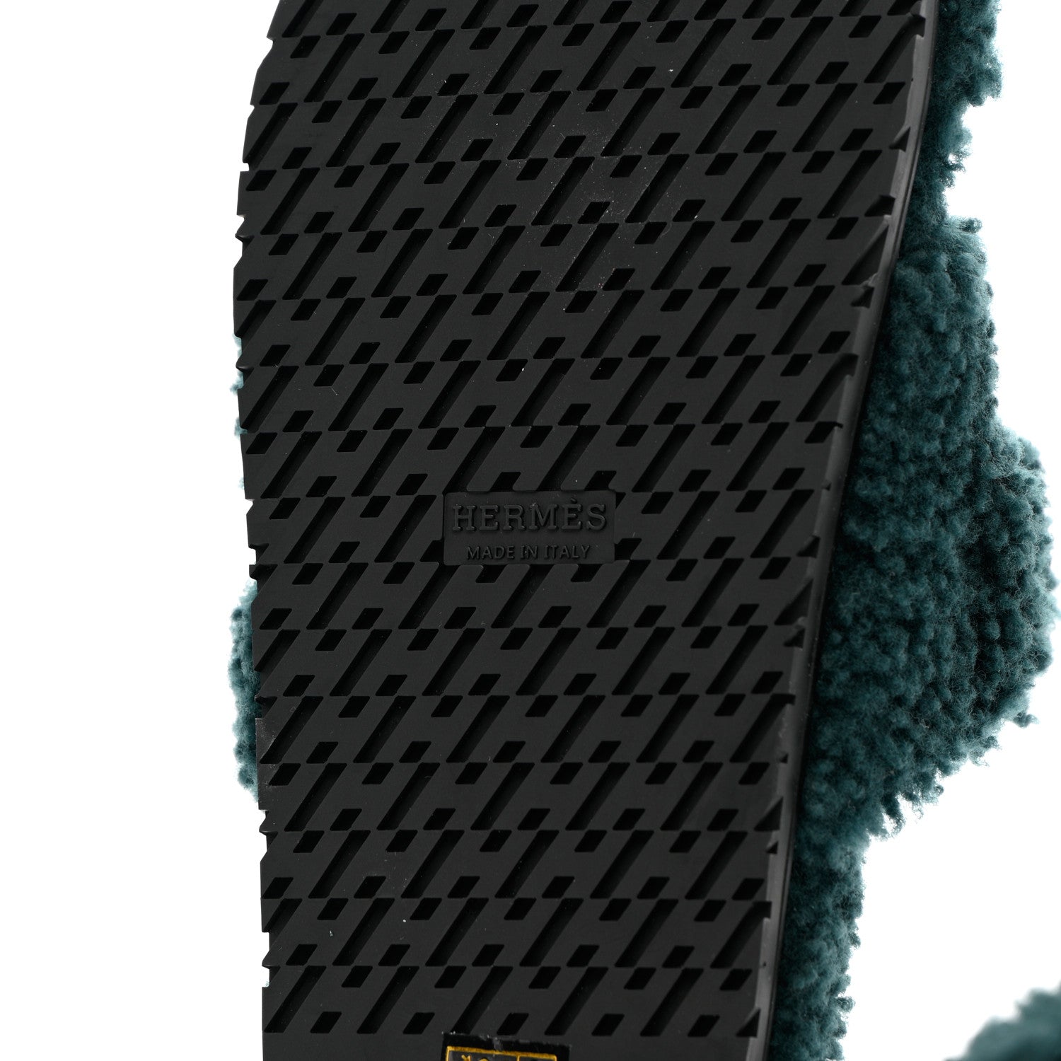 Hermes Woolskin Womens Chypre Sandals 38 Vert Anglais 7 of 10