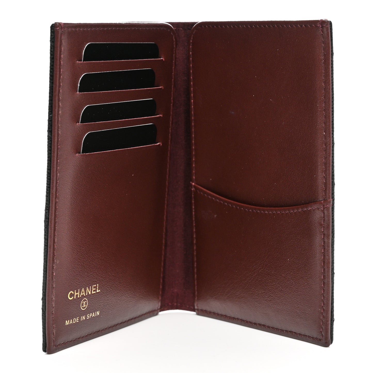 Caviar Quilted Passport Holder Black