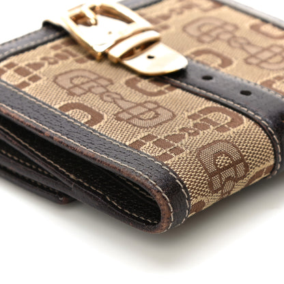 Gucci Horsebit Canvas Buckle Compact Wallet Brown 14 of 19