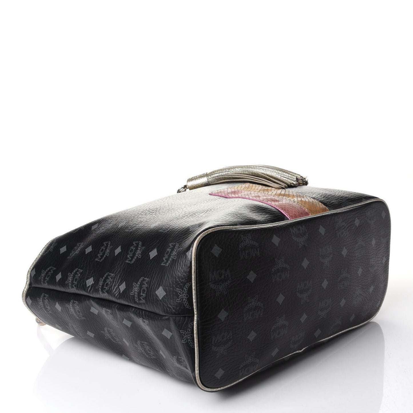 Visetos Striped Munich Lion Tote Black