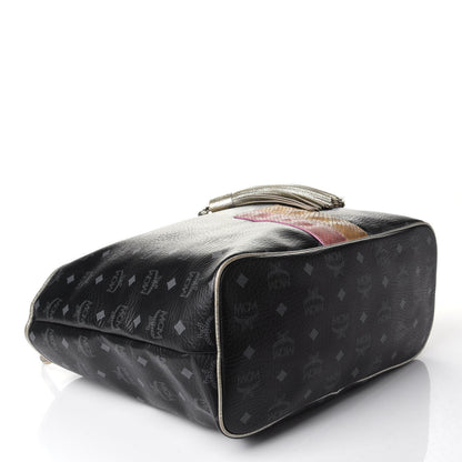 MCM Visetos Striped Munich Lion Tote Black 4 of 13