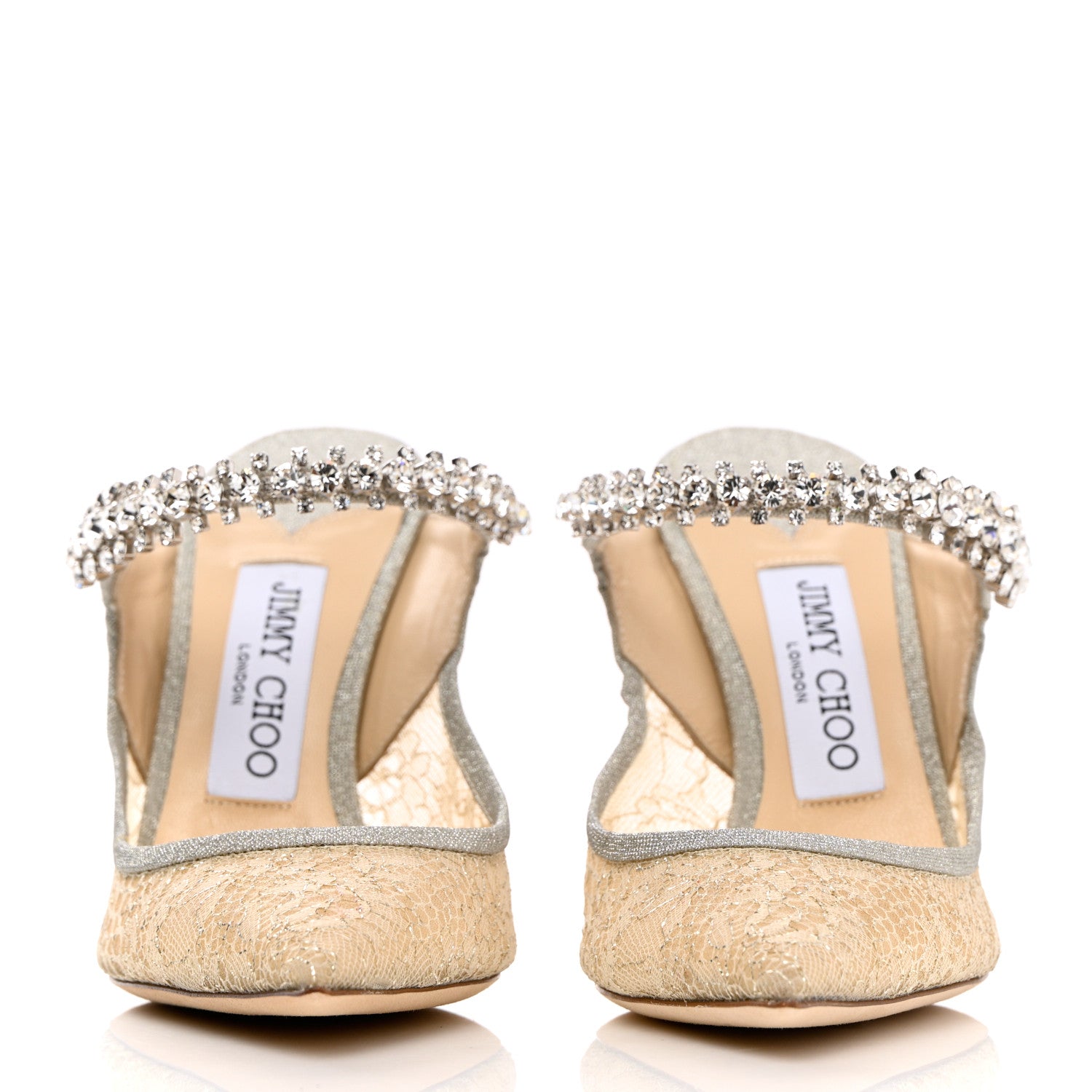 Jimmy Choo Lace Crystal Bing 100 Pumps 37 Ivory 2 of 13