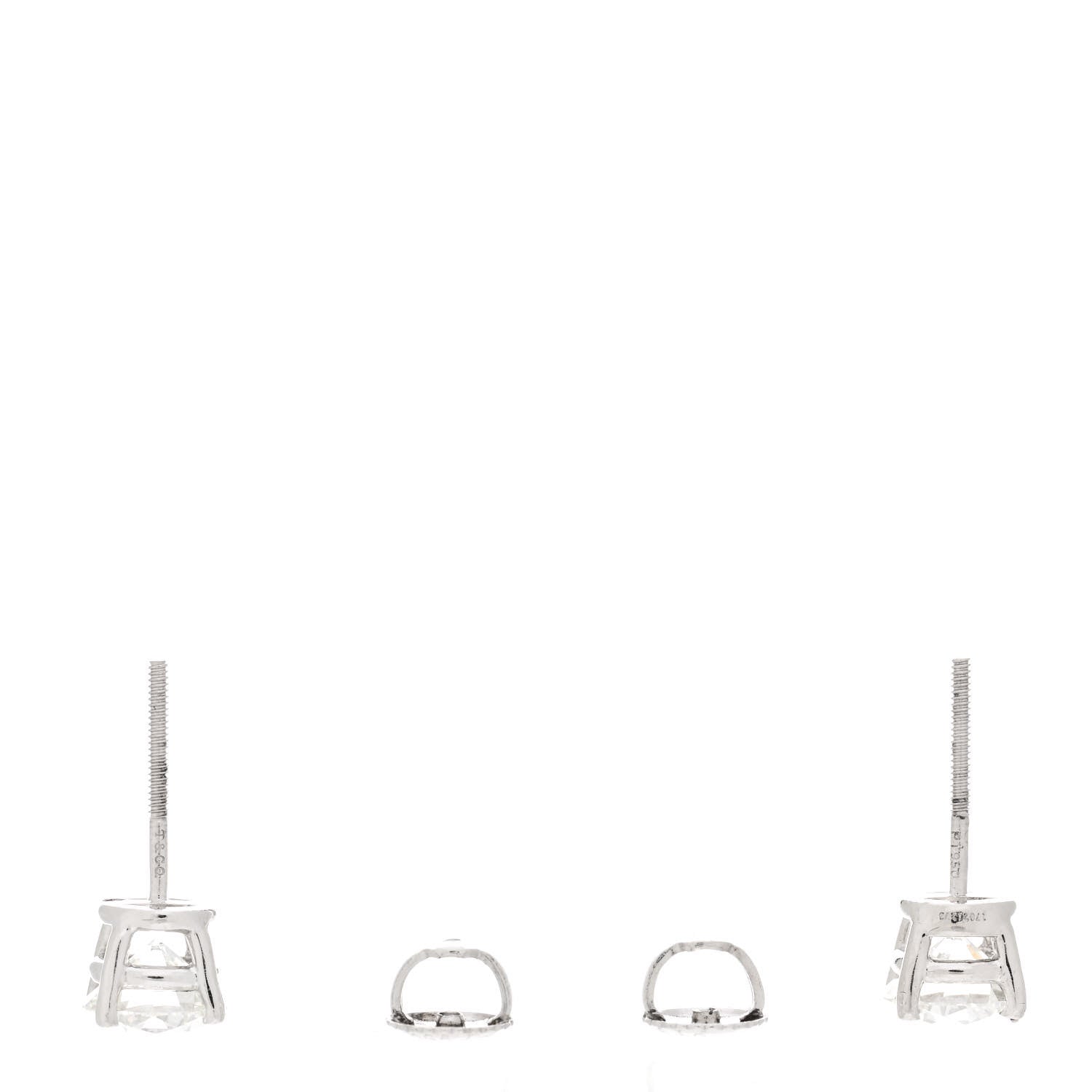 Tiffany Platinum Diamond 2.31ctw Solitaire Earrings 3 of 7