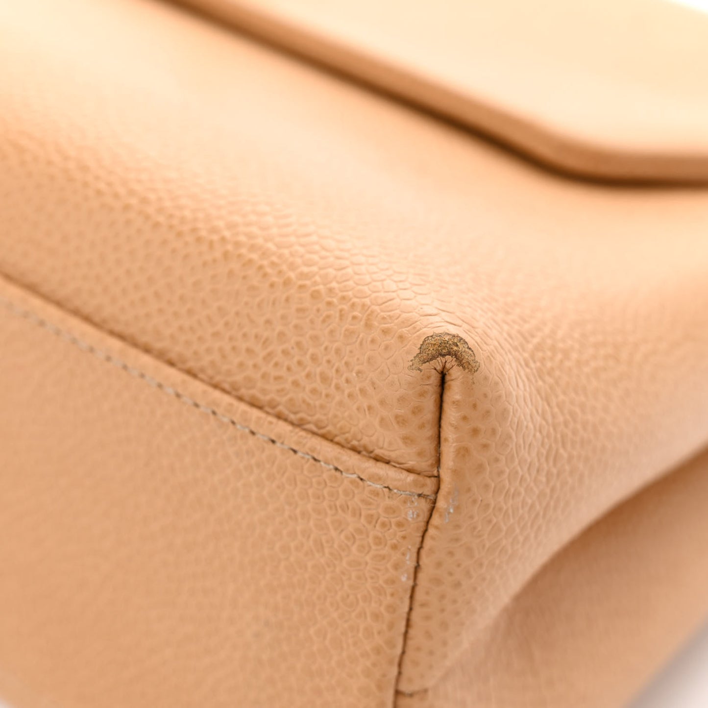 Caviar Flap Shoulder Bag Beige