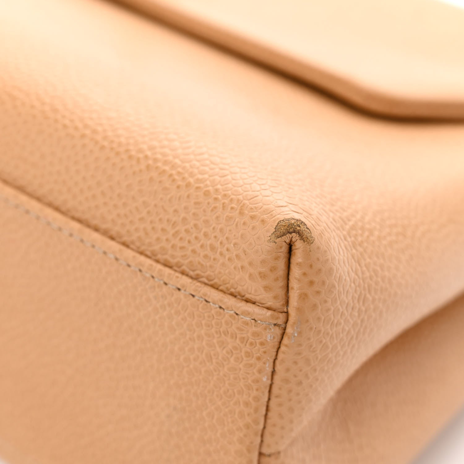 Chanel Caviar Flap Shoulder Bag Beige 11 of 12