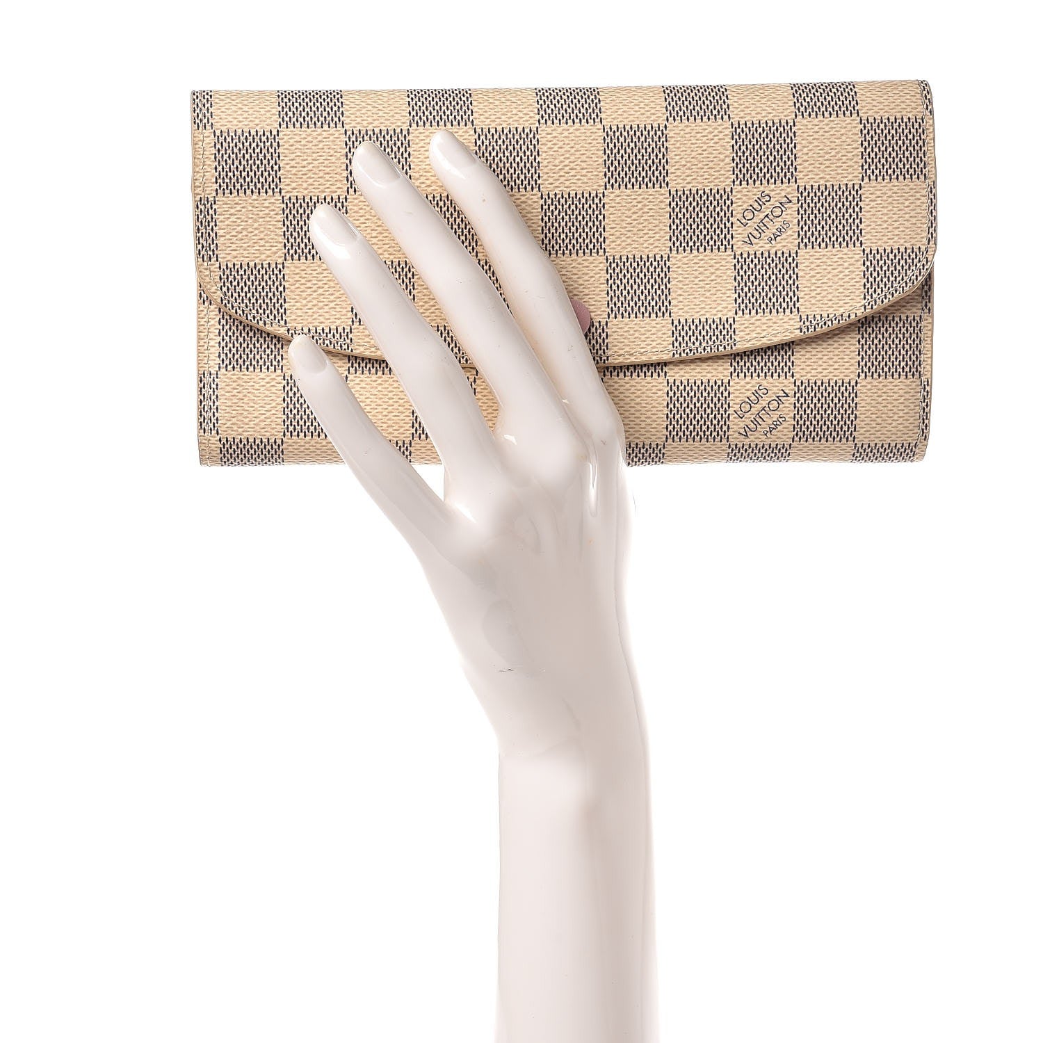 Louis Vuitton Damier Azur Emilie Wallet Rose Ballerine 2 of 7