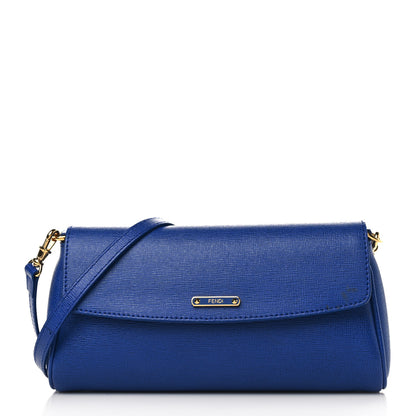 Fendi Vitello Elite Flap Crossbody Bag Blue Neon 1 of 9