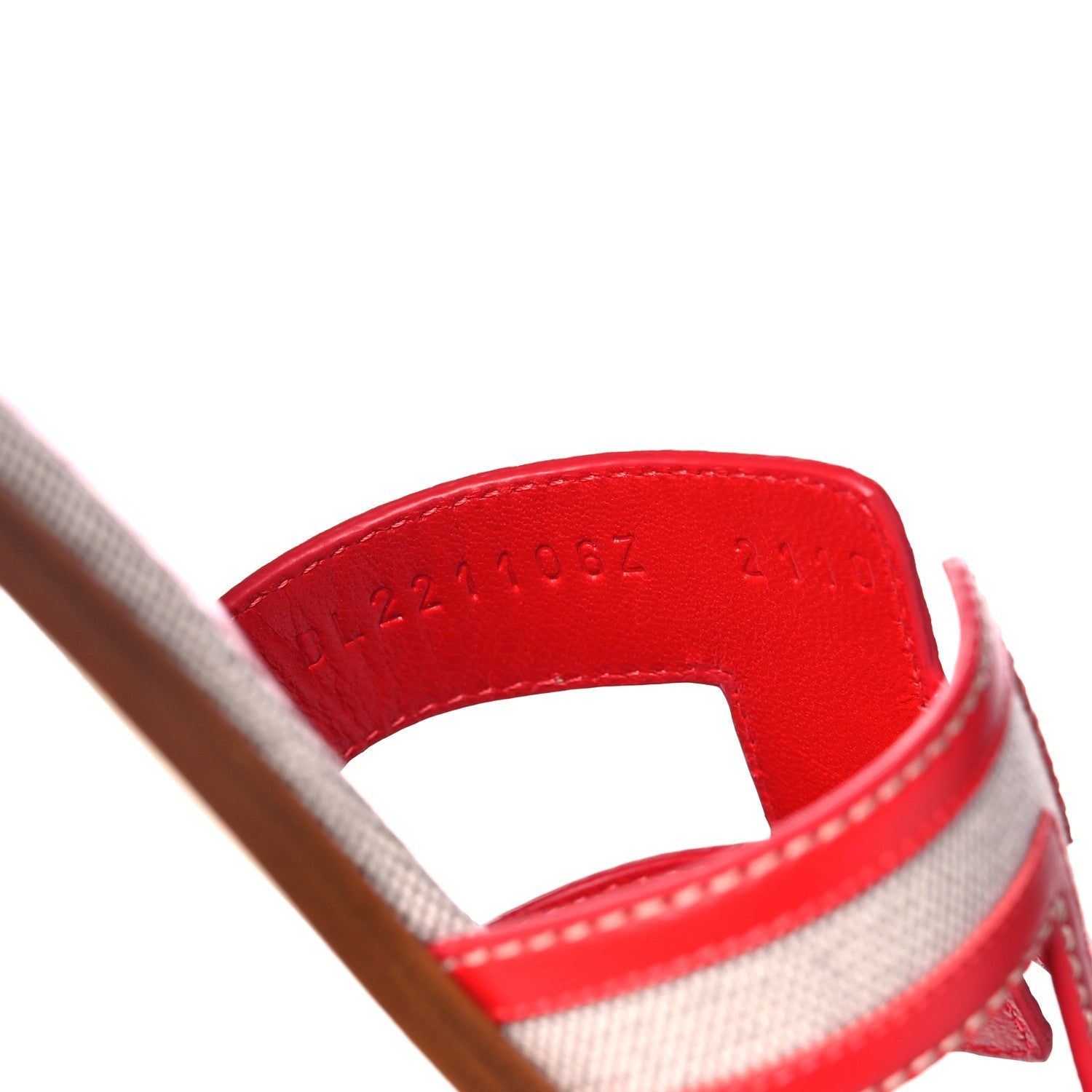 Hermes Canvas Calfskin Oran Sandals 37 Prunoir Rouge A Levre 8 of 9