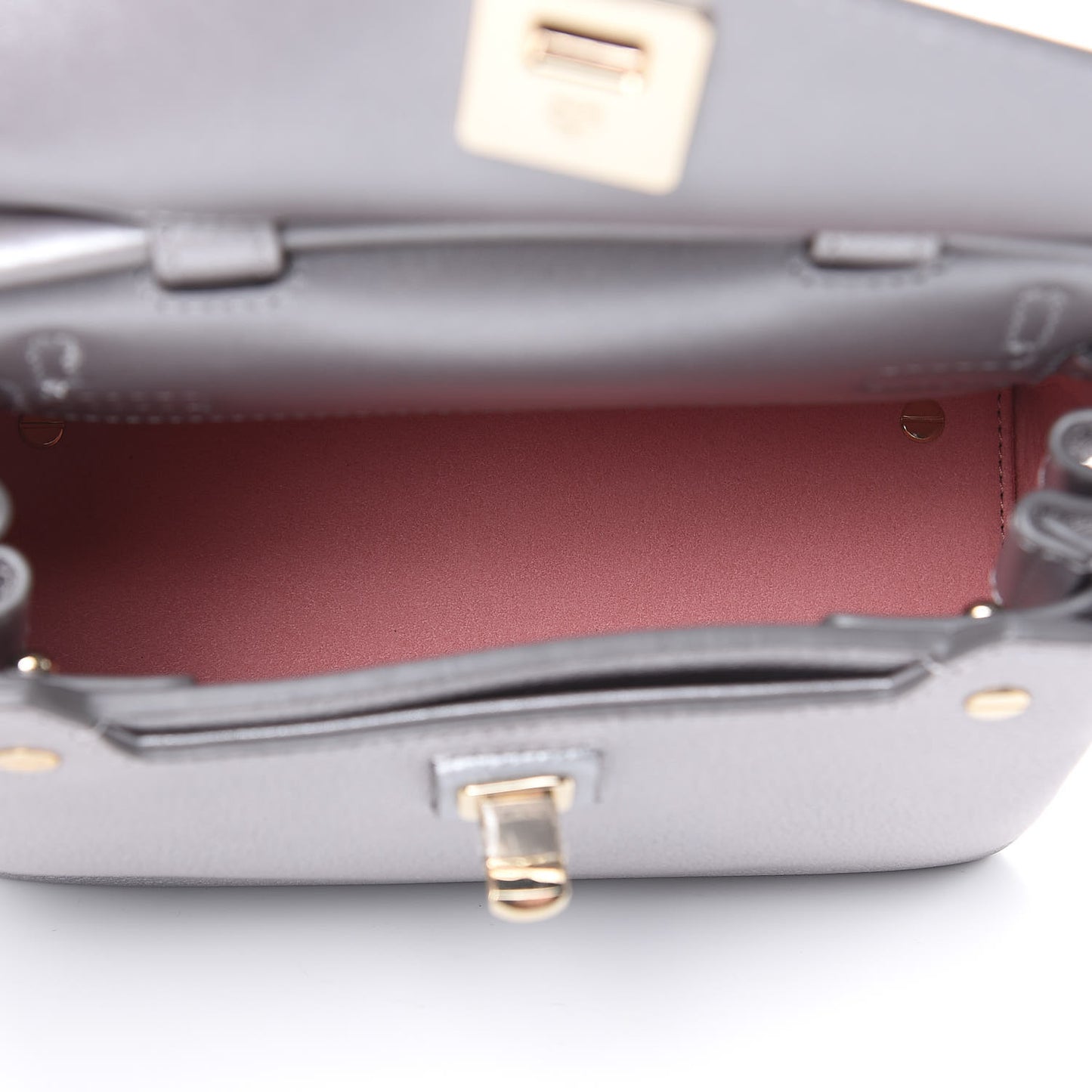Metallic Grained Calfskin Mini Milla Crossbody Silver