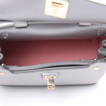 MCM Metallic Grained Calfskin Mini Milla Crossbody Silver 5 of 8