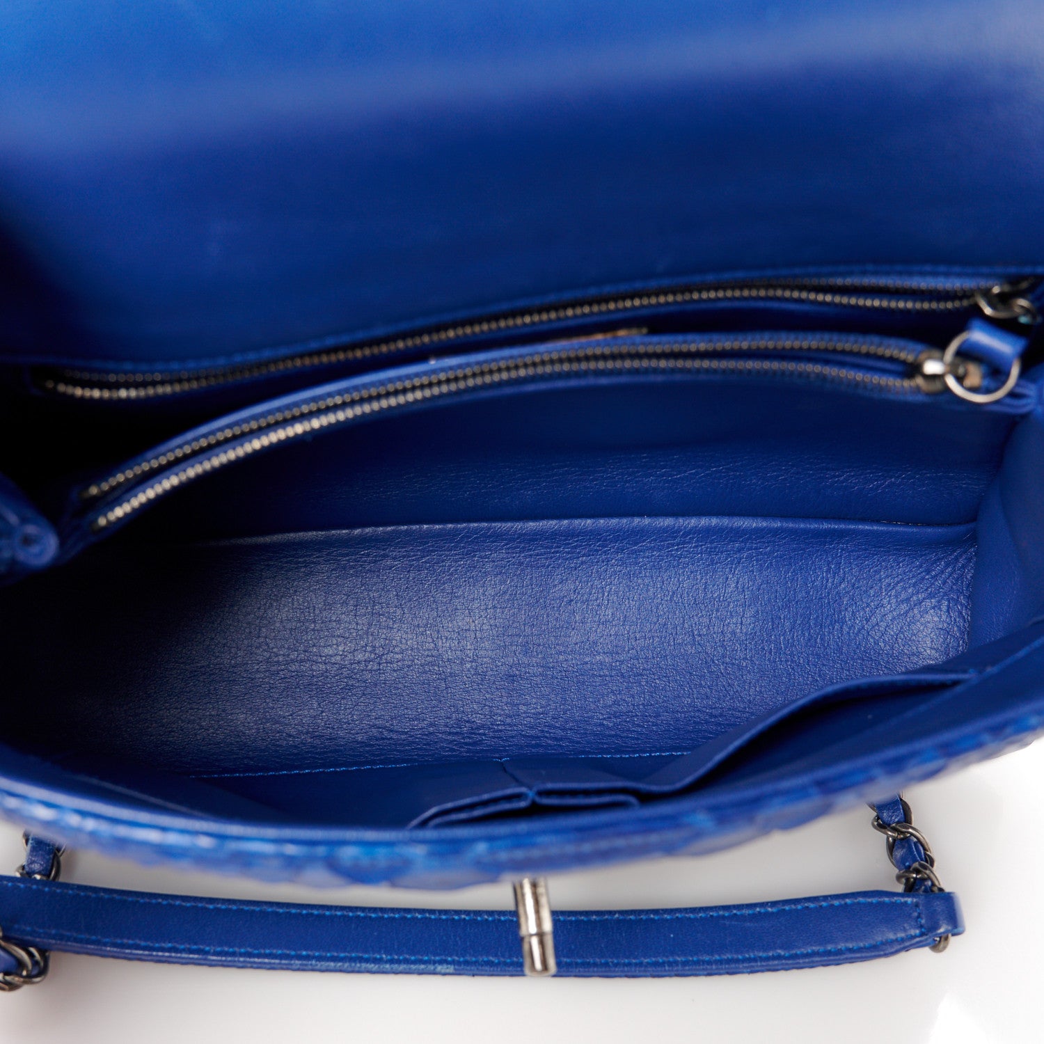 Chanel Snakeskin Small Coco Handle Flap  Blue 5 of 10