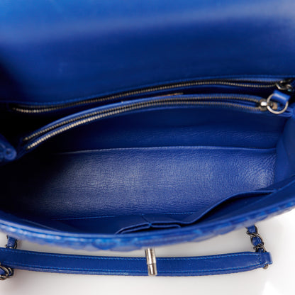 Chanel Snakeskin Small Coco Handle Flap  Blue 5 of 10