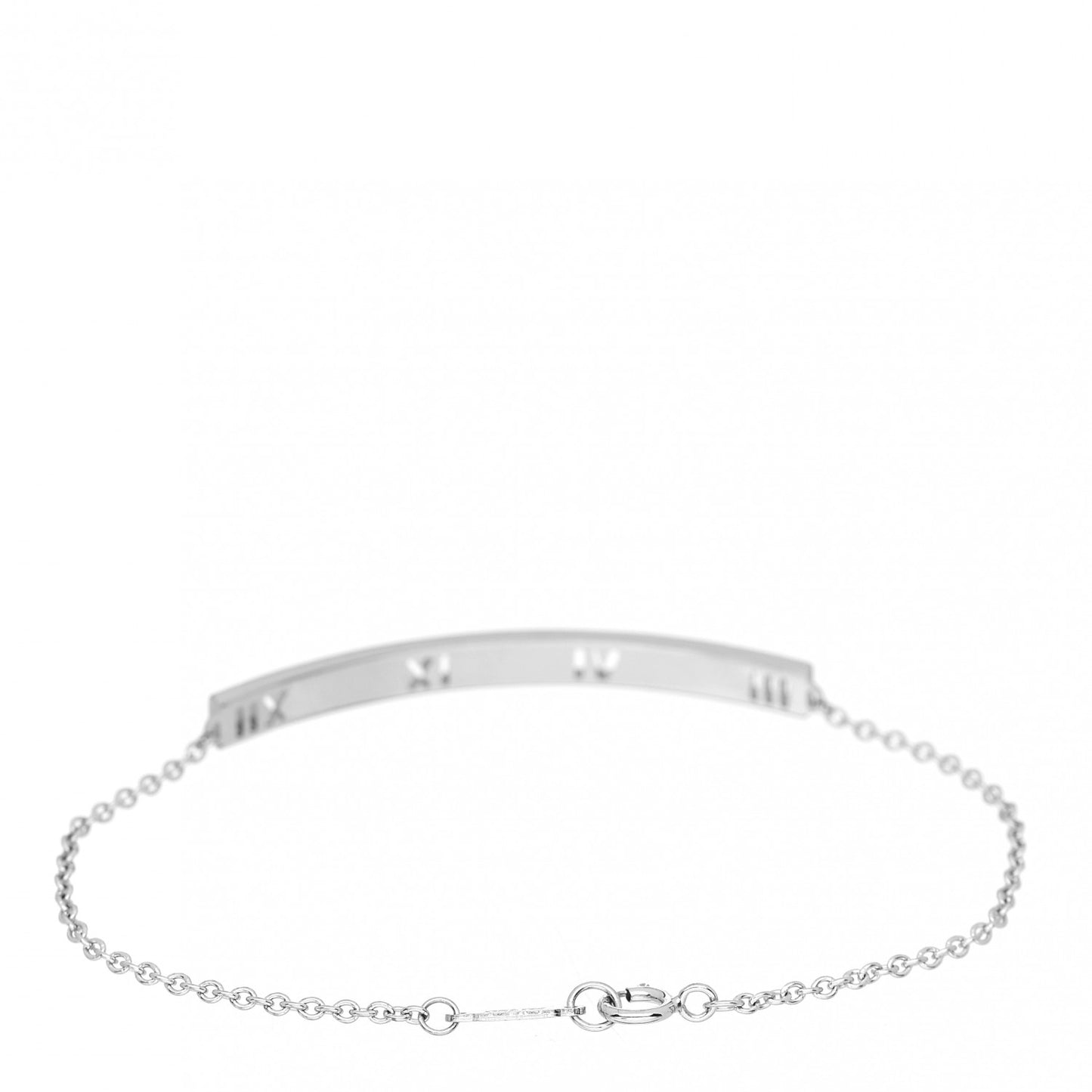 18K White Gold Diamond Atlas Bar Pierced Bracelet