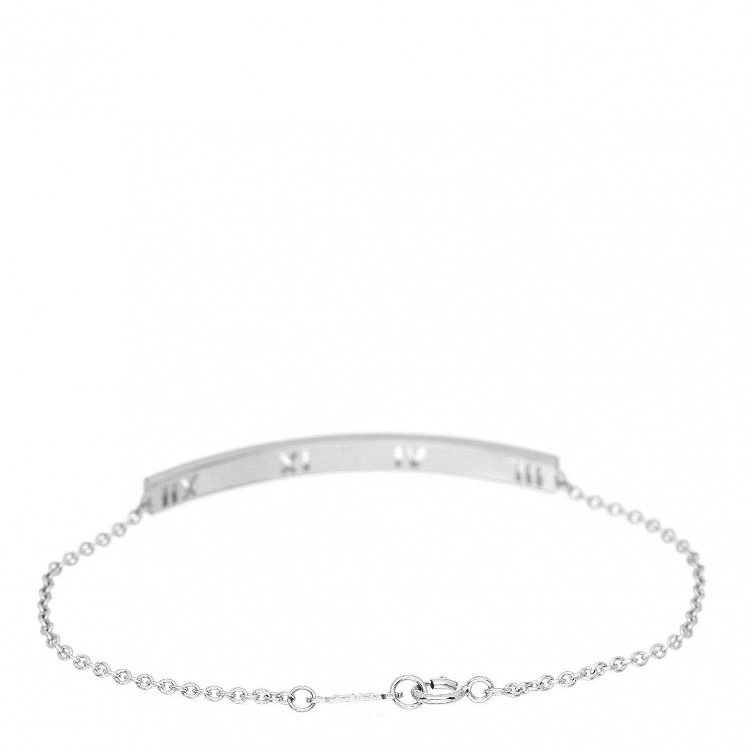 Tiffany 18K White Gold Diamond Atlas Bar Pierced Bracelet 3 of 4