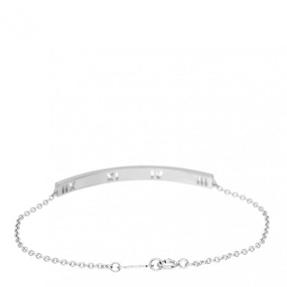 Tiffany 18K White Gold Diamond Atlas Bar Pierced Bracelet 3 of 4