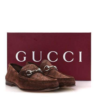 Gucci Suede GG Monogram Horsebit Mens Loafers 9 Brown 11 of 11
