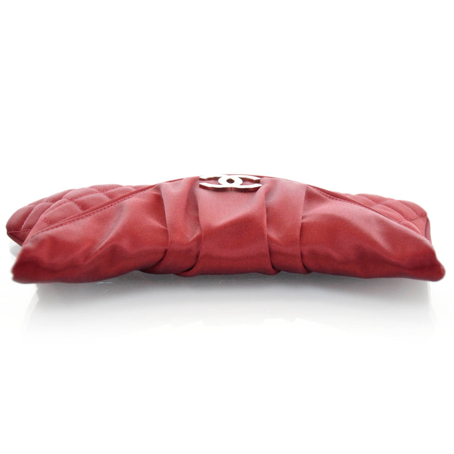 Satin Flap Clutch Red