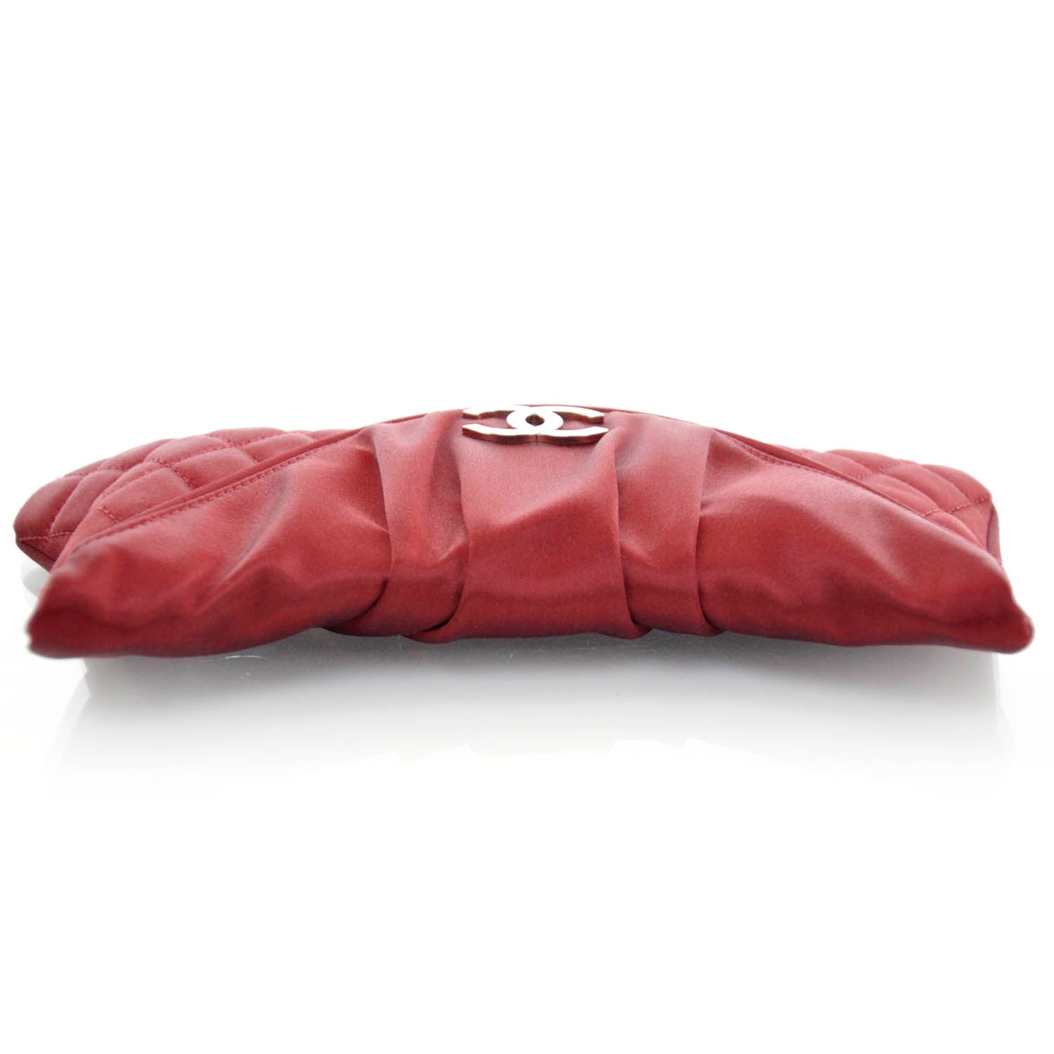Chanel Satin Flap Clutch Red 6 of 11