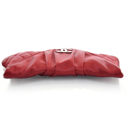 Chanel Satin Flap Clutch Red 6 of 11