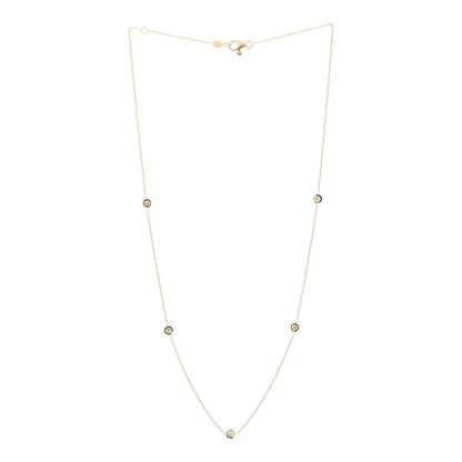 Roberto Coin 18K Yellow Gold Diamond .25ct Diamonds By The Inch Five Station Necklace 3 of 6