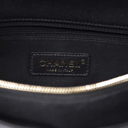 Chanel Caviar Lizard Embossed Quilted Small Coco Handle Flap Black 7 of 10