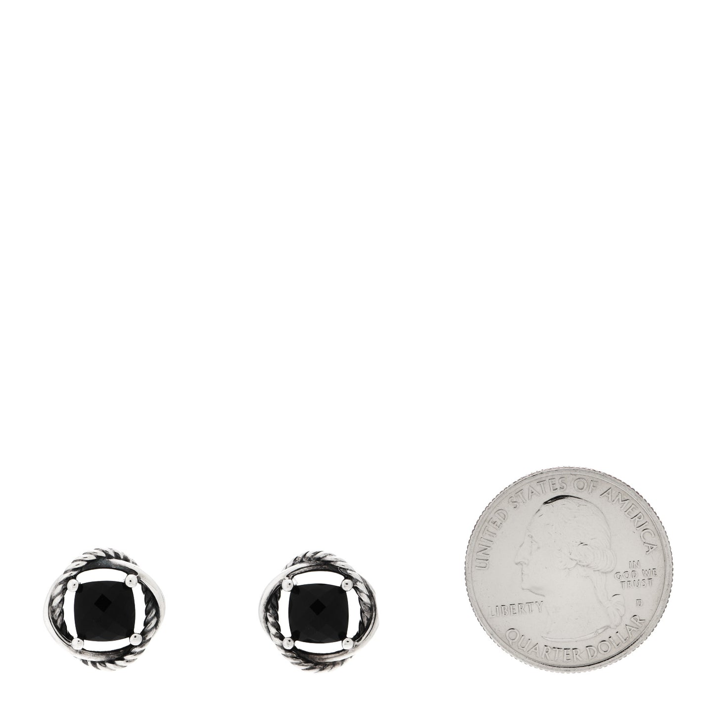 Sterling Silver Black Onyx 7mm Infinity Earrings