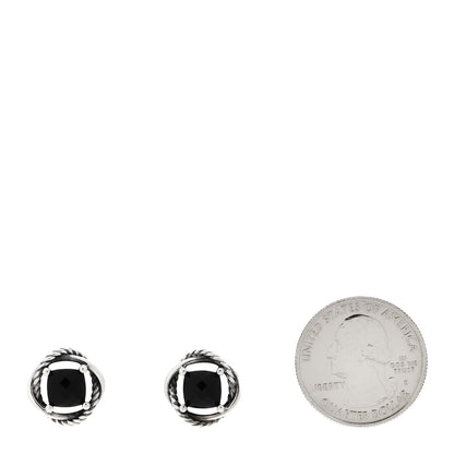 David Yurman Sterling Silver Black Onyx 7mm Infinity Earrings 2 of 4