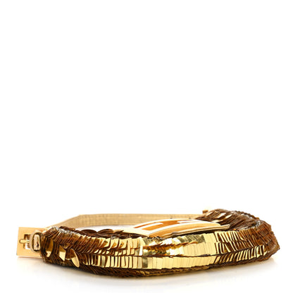 Fendi Sequin Paillettes Mini Half Moon Baguette Gold 4 of 13