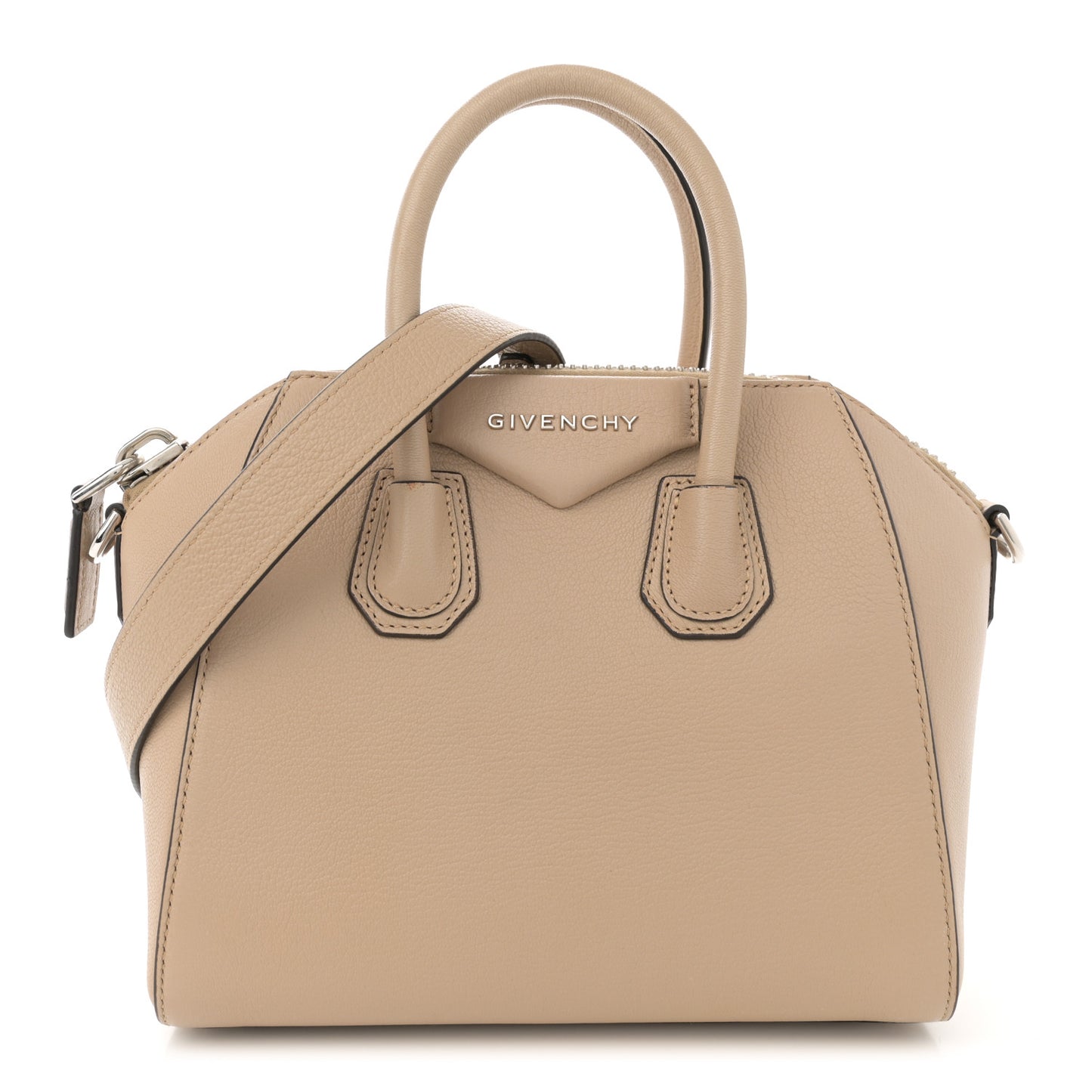 Sugar Goatskin Mini Antigona Beige Camel