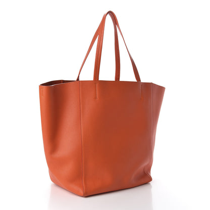 Celine Grained Calfskin Medium Horizontal Cabas Phantom Bright Orange 3 of 9