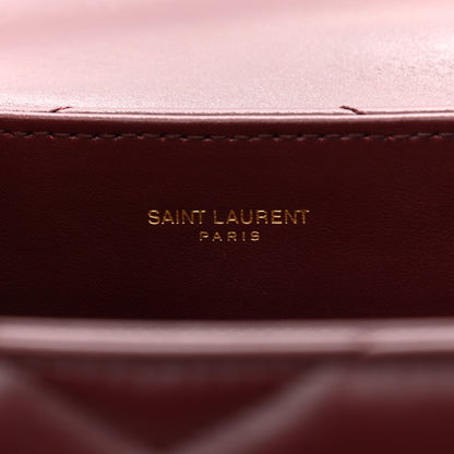 Saint Laurent Calfskin Y Quilted Monogram Small Loulou Chain Satchel Dark Legion Red 6 of 10