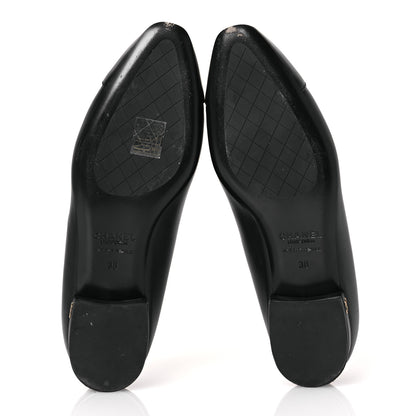 Chanel Lambskin Cap Toe CC Uniform Ballerina Flats 38 Black 7 of 15