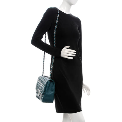 Chanel Lambskin Quilted Jumbo Single Flap Turquoise 2 of 15