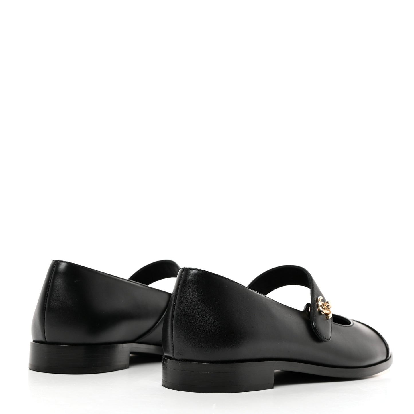 Calfskin Patent Mary Janes Flats 37.5 Black