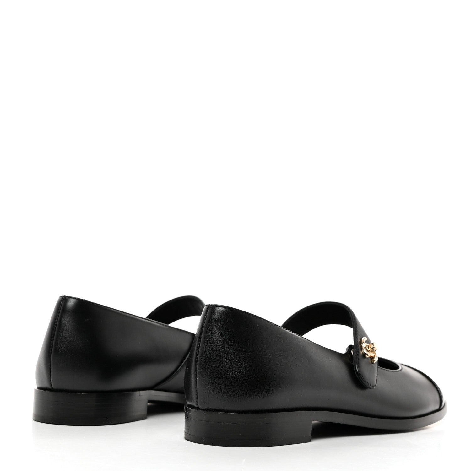 Chanel Calfskin Patent Mary Janes Flats 37.5 Black 4 of 8