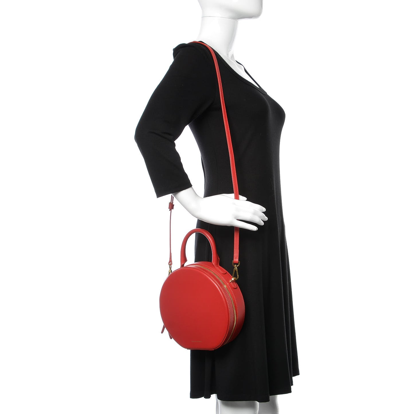Calfskin Circle Crossbody Bag Flamma