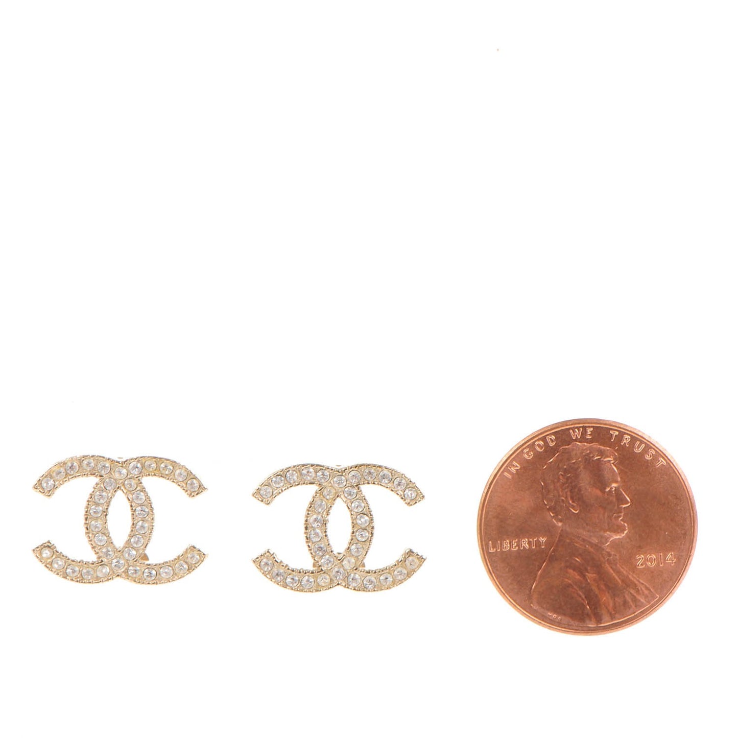Crystal CC Earrings Gold