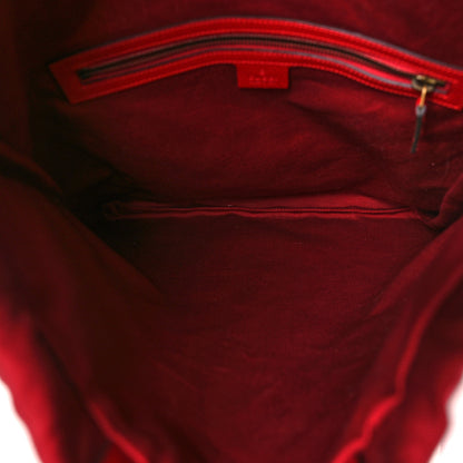 Gucci Canvas Logo Sylvie Stripe Drawstring Backpack Red 5 of 9